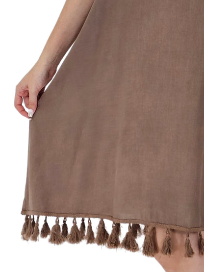 Boho Launch Dress adj Straps Dusty Brown * - Tenku Designs