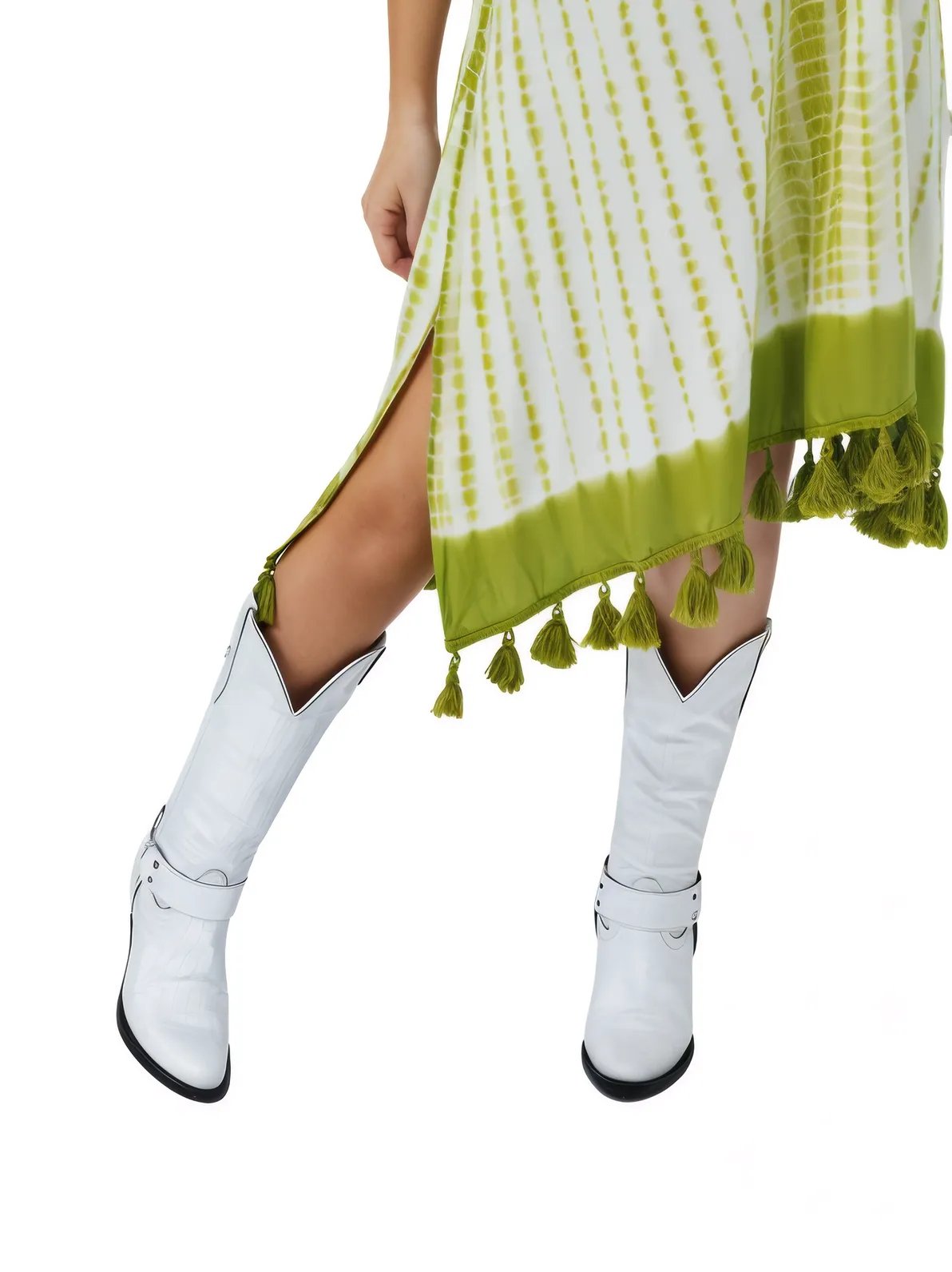 Boho Launch Dress adj Straps. GREEN * - Tenku Designs