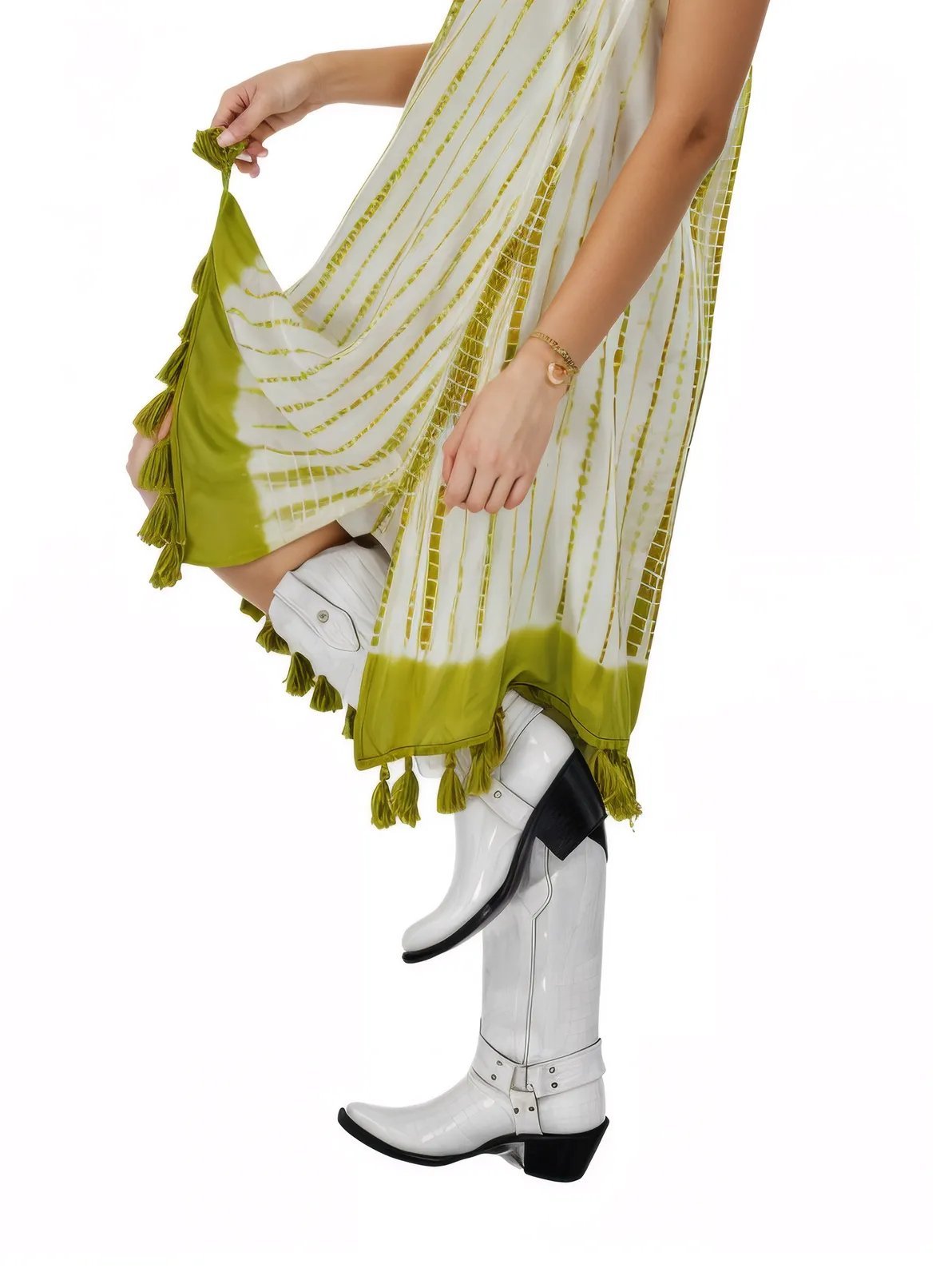 Boho Launch Dress adj Straps. GREEN * - Tenku Designs