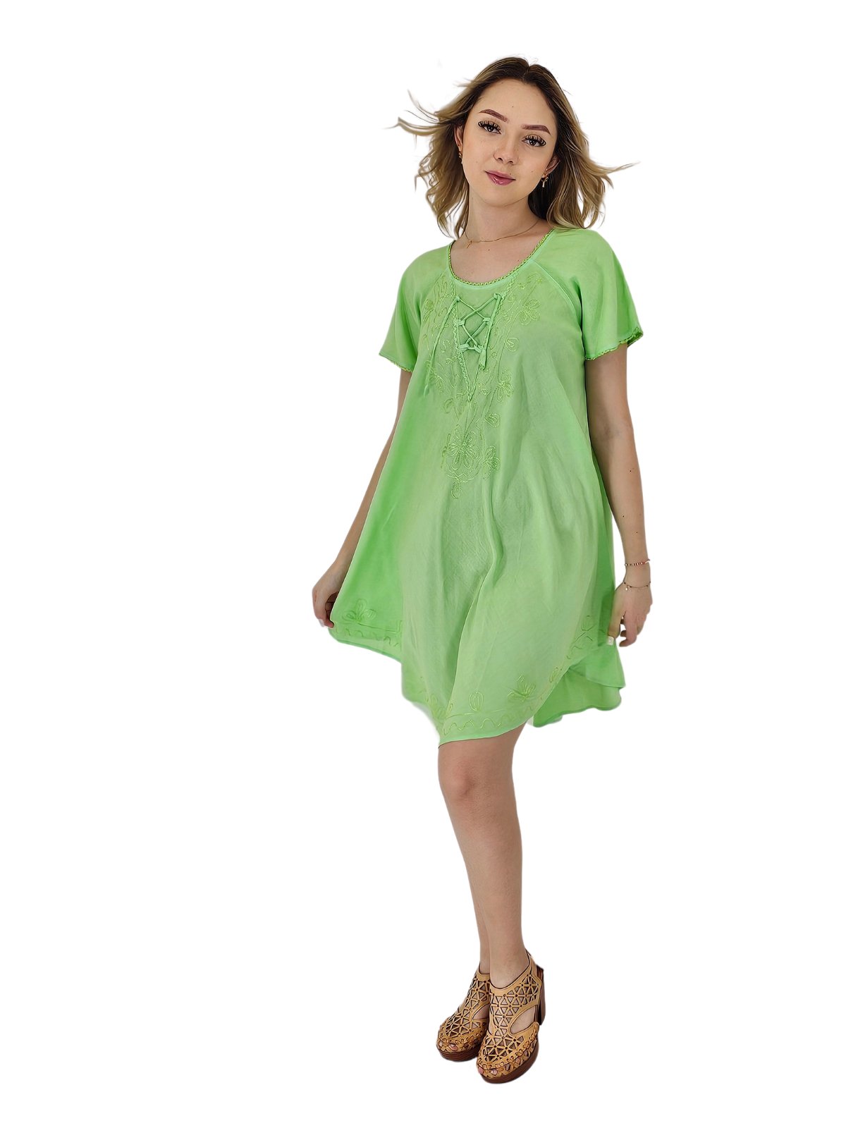 Boho Launch Dress Lime Green * - Tenku Designs