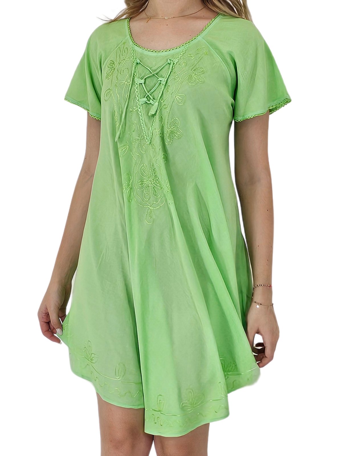 Boho Launch Dress Lime Green * - Tenku Designs