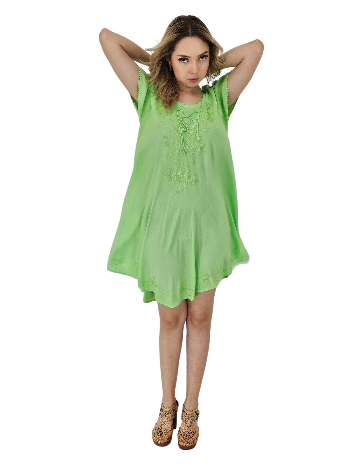 Boho Launch Dress Lime Green * - Tenku Designs