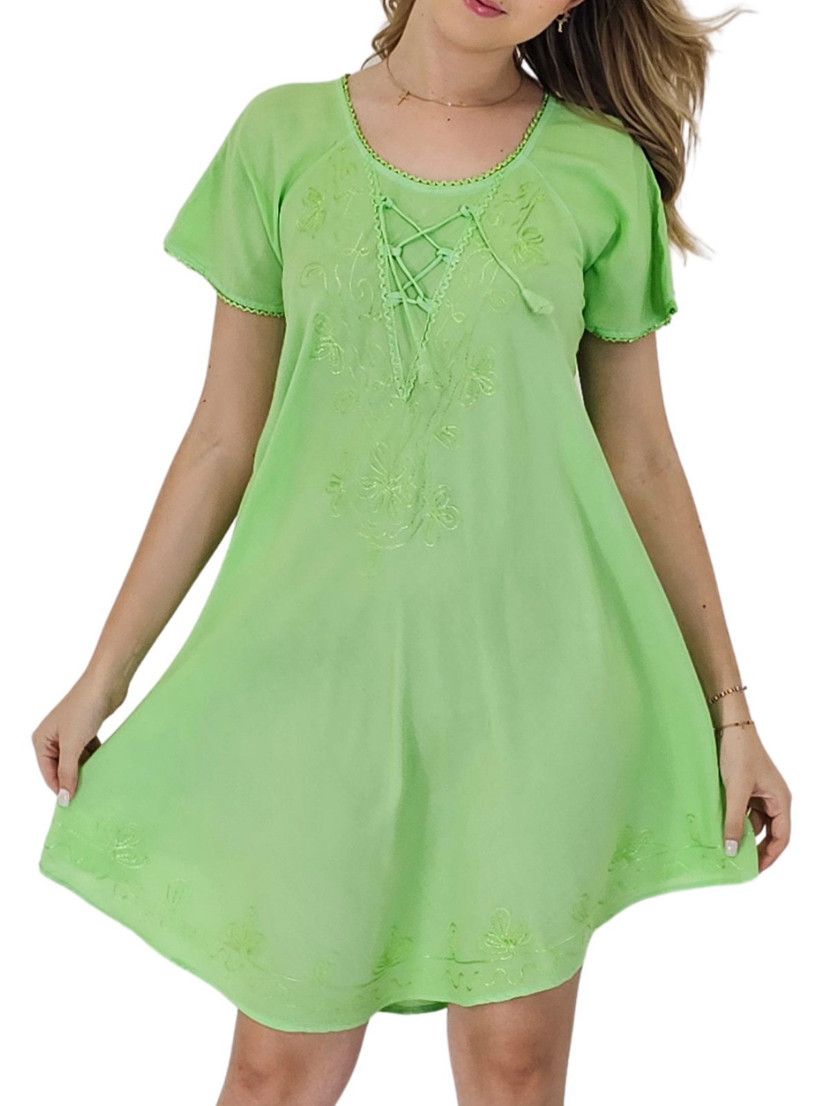 Boho Launch Dress Lime Green * - Tenku Designs