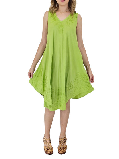 Boho Launch Dress Lime Green * - Tenku Designs