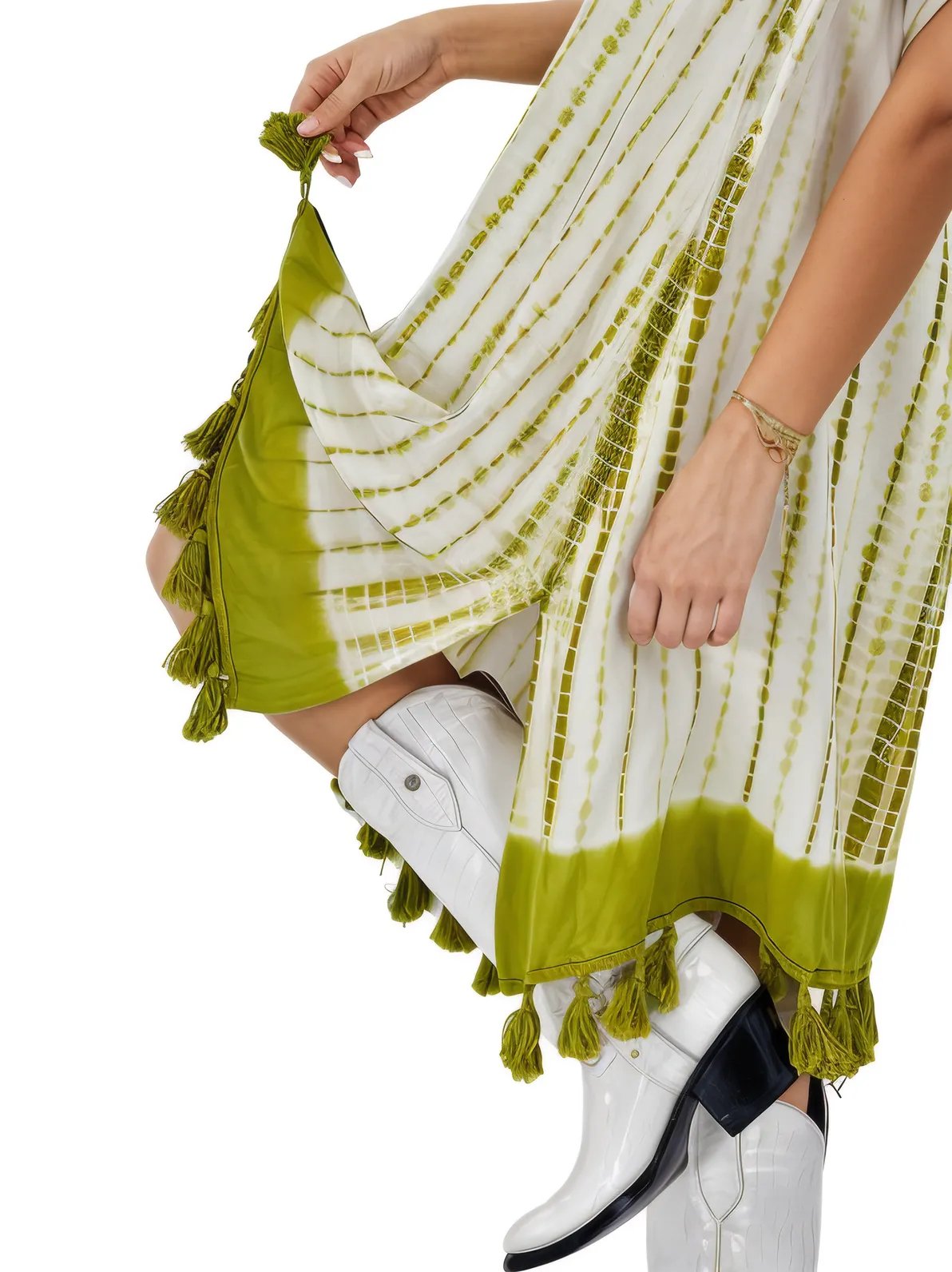 Boho Launch Oversize Dress Lime Green * - Tenku Designs