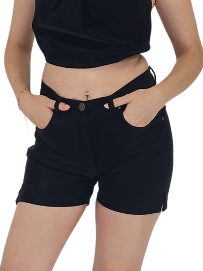 Buttery soft Velvet Shorts Black - Tenku Designs