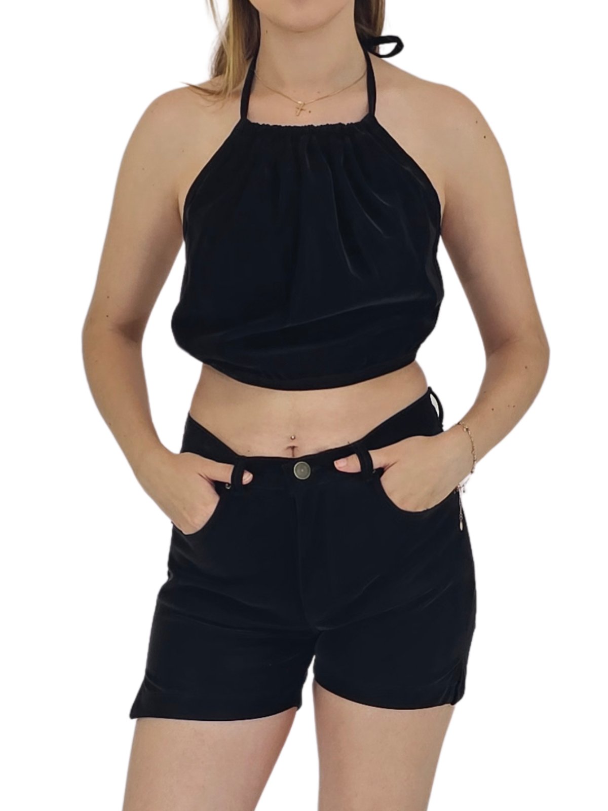 Buttery soft Velvet Shorts Black - Tenku Designs