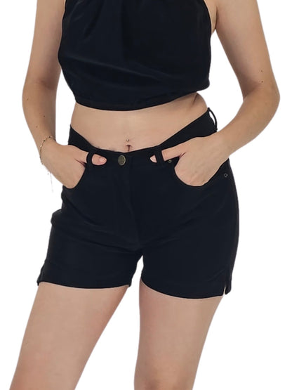 Buttery soft Velvet Shorts Black - Tenku Designs