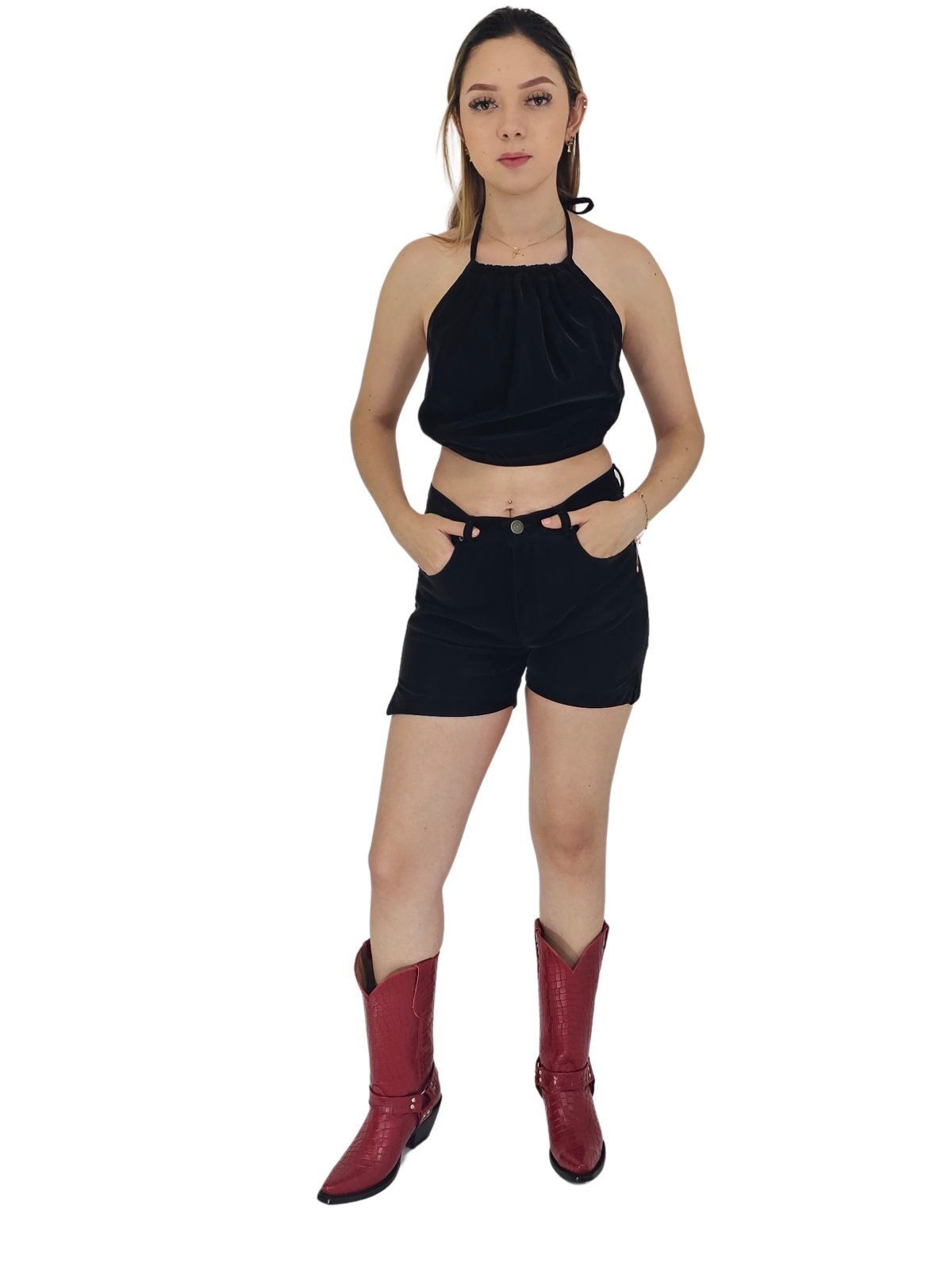 Buttery soft Velvet Shorts Black - Tenku Designs