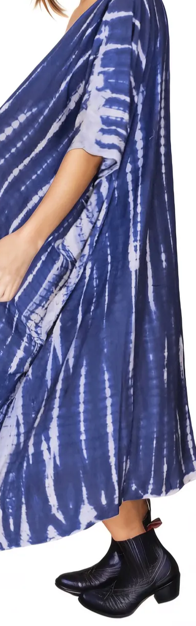 Cobalt Blue Boho Tie-Dye Cardigan | Cozy & Chic