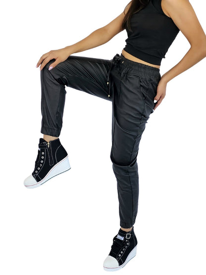 Comfy Vegan Leather - Like Jogger - Tenku Designs