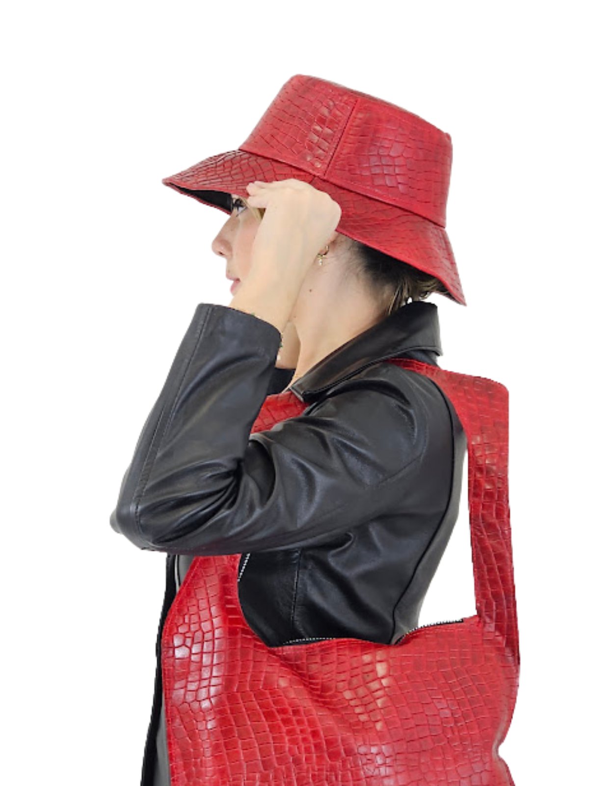 G Bag Crocodile Embossed Red - Tenku Designs