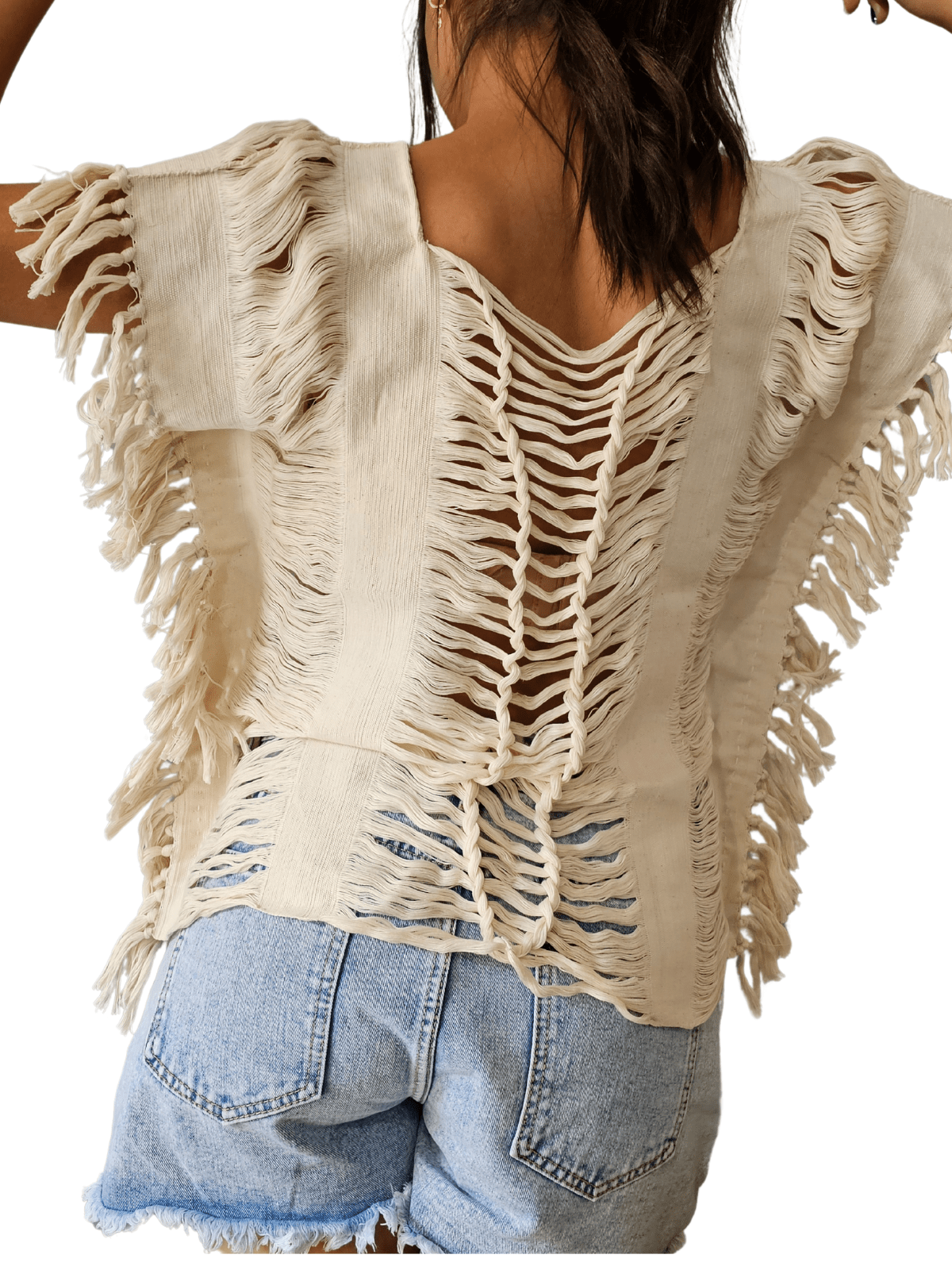 Backstrap Edge Handwoven Frayed Edge Cotton Top – Artisan Backstrap Loom Blouse | Chi ...