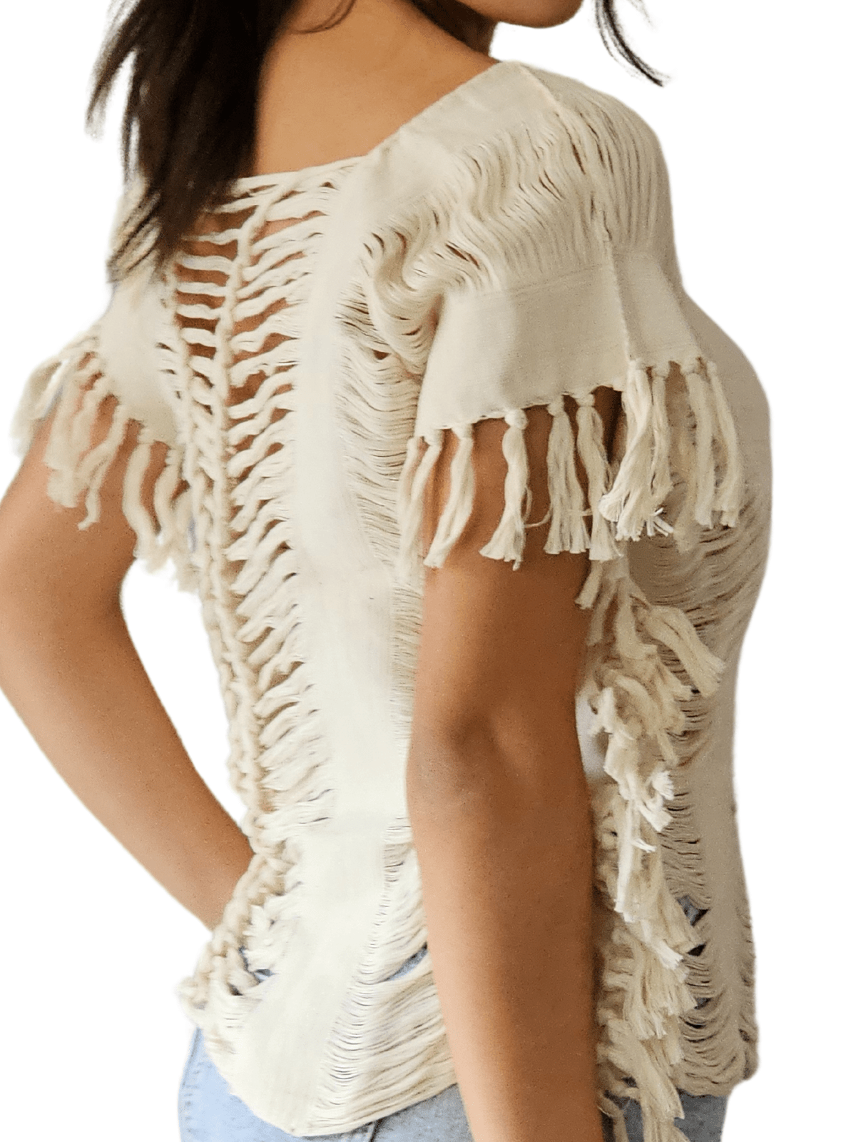 Backstrap Edge Handwoven Frayed Edge Cotton Top – Artisan Backstrap Loom Blouse | Chi ...