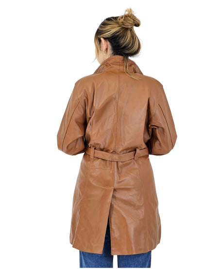 Lamb Leather Coat Honey - Tenku Designs