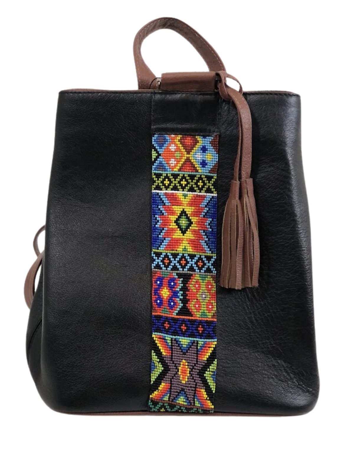 Leather Bag Wixarika Art - Tenku Designs