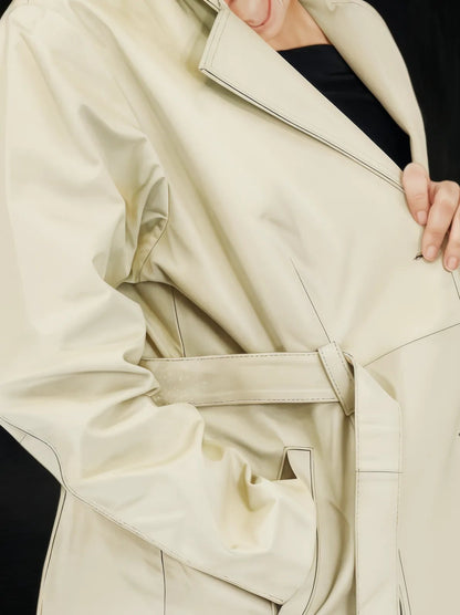 Leather Coat Bone - Tenku Designs