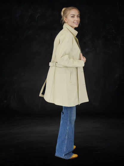 Leather Coat Bone - Tenku Designs