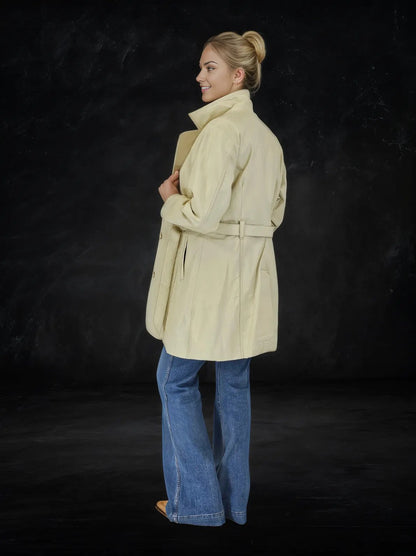 Leather Coat Bone - Tenku Designs