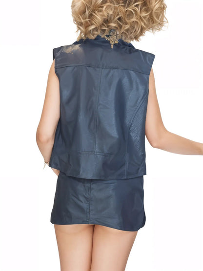 Leather Vest Black - Tenku Designs