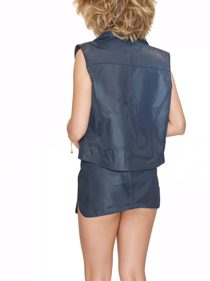 Leather Vest Black - Tenku Designs