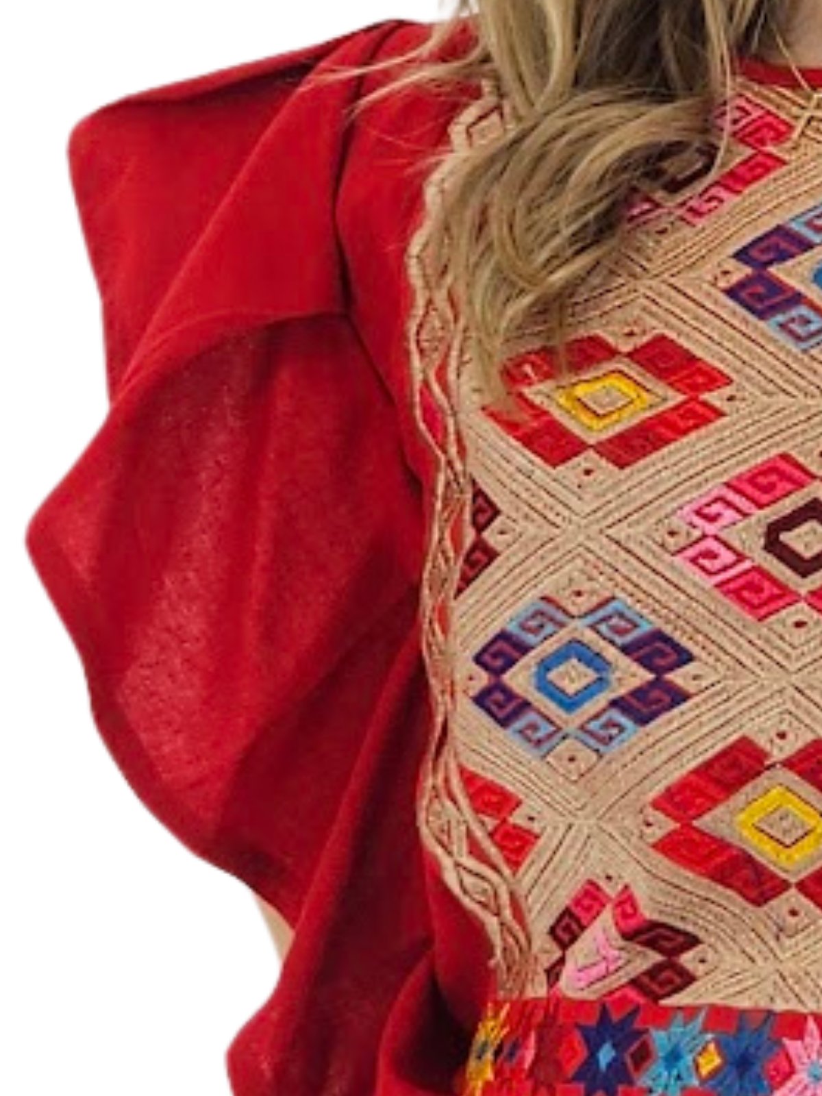 Mexican Folkloric Naye Top Red - Tenku Designs