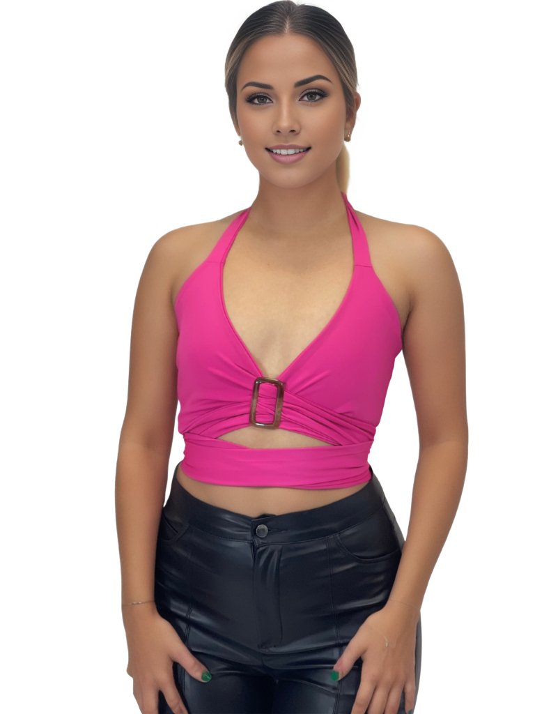 MultyWay Halter Wrap Top Hot Pink - Tenku Designs