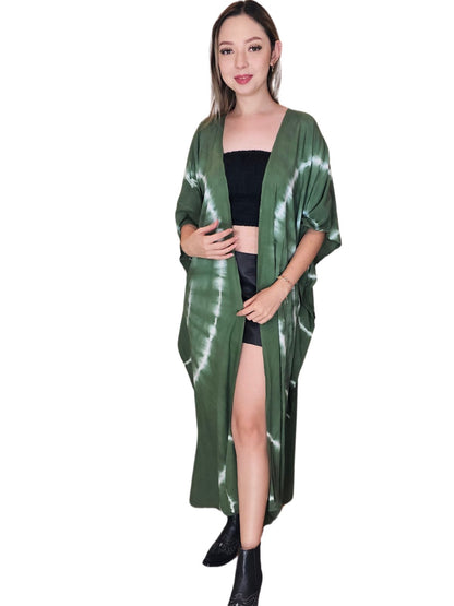 Oversized BOHO Cardigans Dusty Green - Tenku Designs