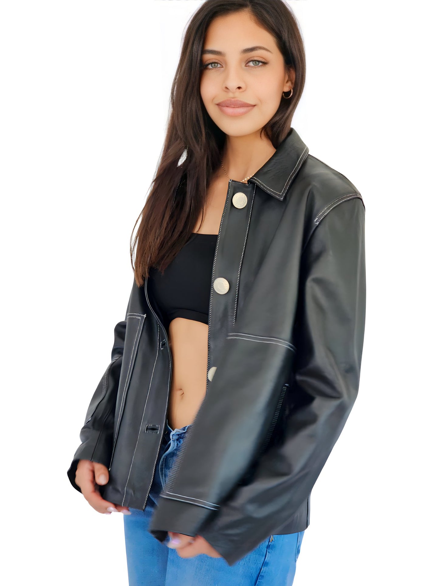 Oversized Hand Crafted Leather Jacket Tosai - Tenku Designs