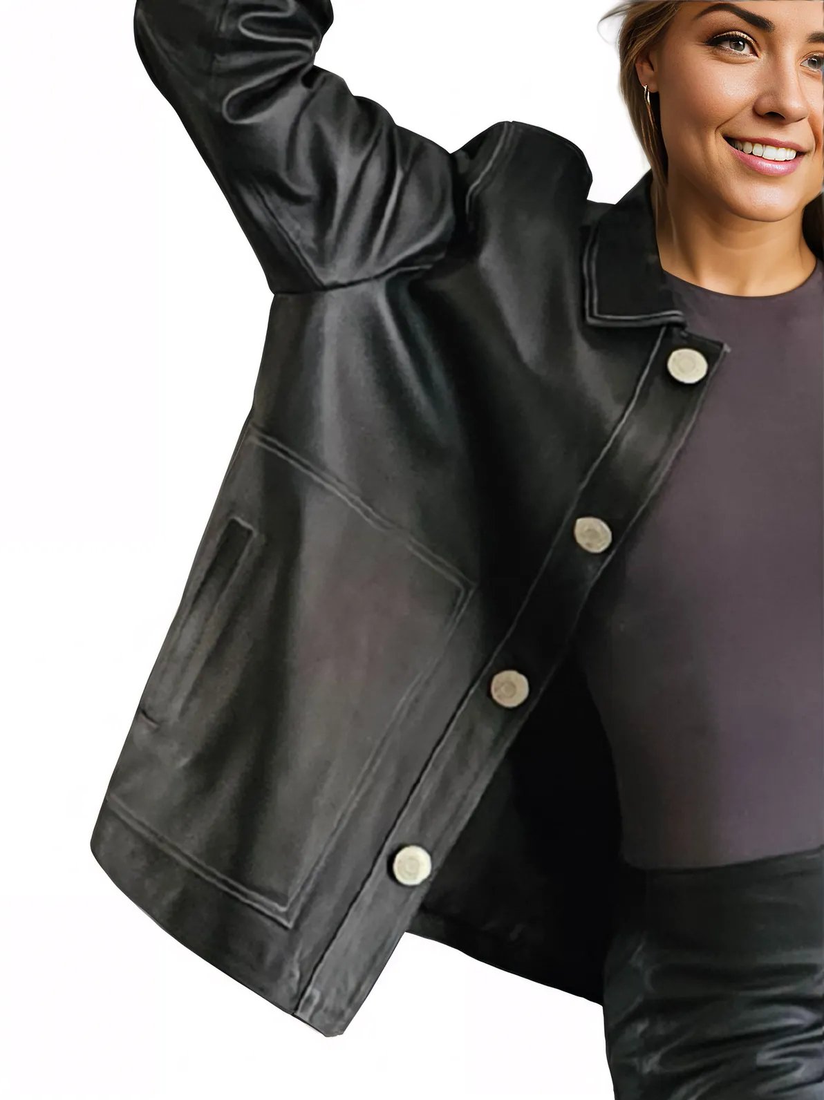 Oversized Hand Crafted Leather Jacket Tosai - Tenku Designs