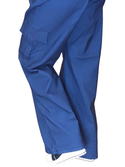 Oversized Stretchable Cargo Pants Navy Blue - Tenku Designs