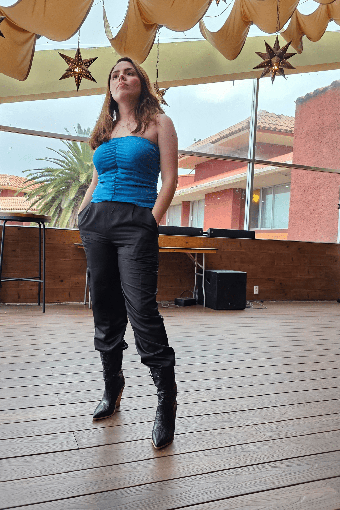 Strapless Mesh Crop - Soft & Breathable Fabric Blue - Tenku Designs