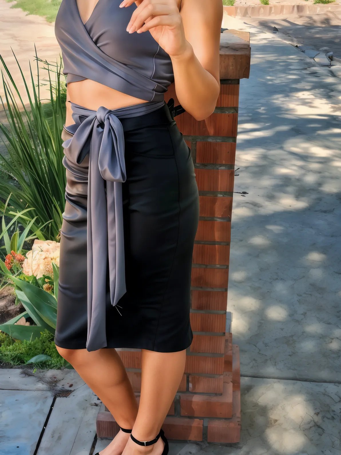 Timeless Leather - Like Pencil skirt - Tenku Designs