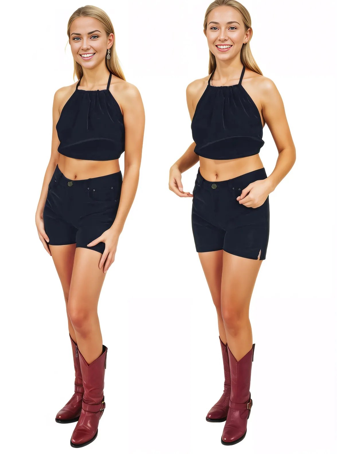 Velvet Backless Drawstring Halter Top Black - Tenku Designs