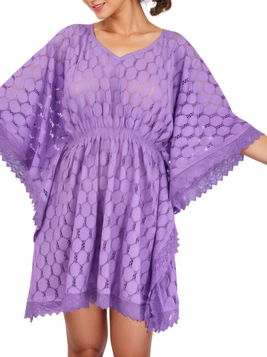 Woman's Lounge Dress Butterfly Violet - Tenku Designs