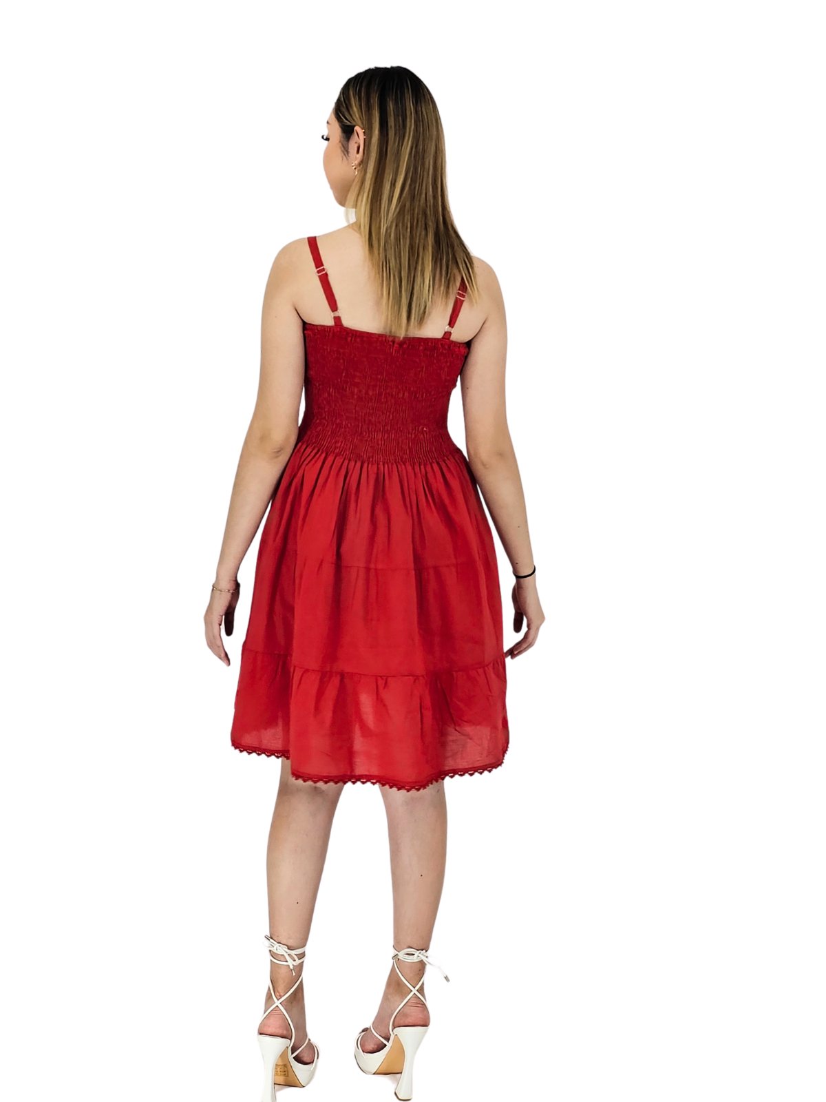 Woman's spaghetti strap cotton dress - Tenku Designs